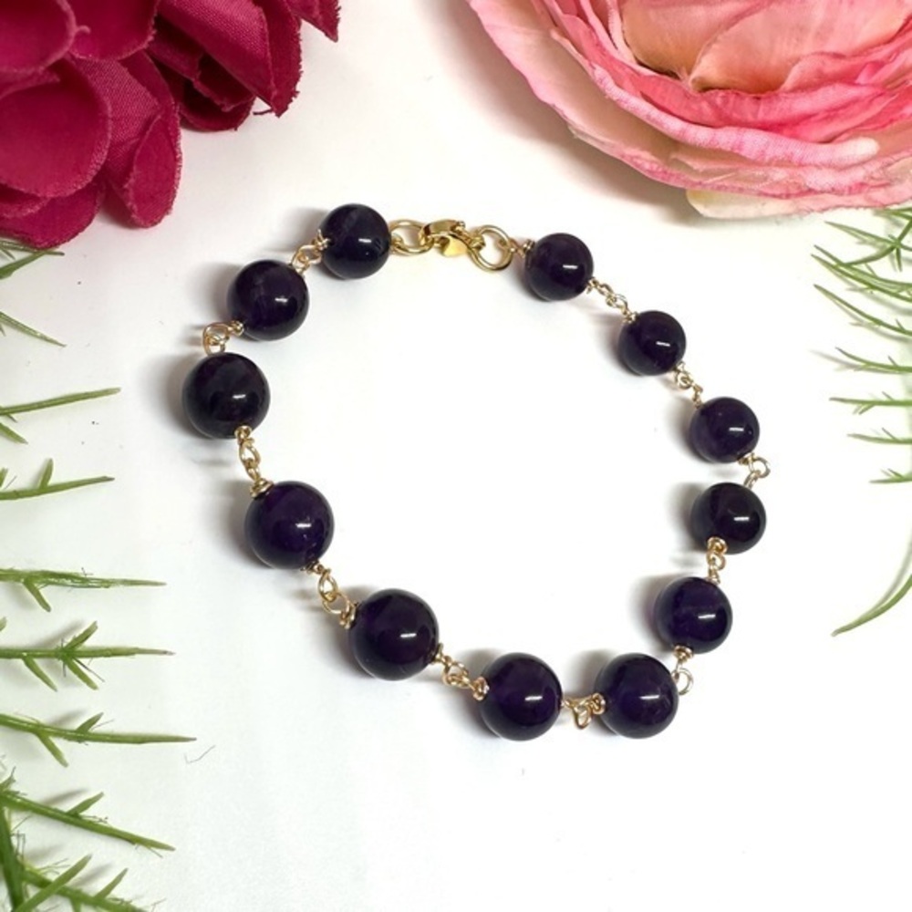 NEW⚜️AMETHYST Gemstone Beaded Bracelet